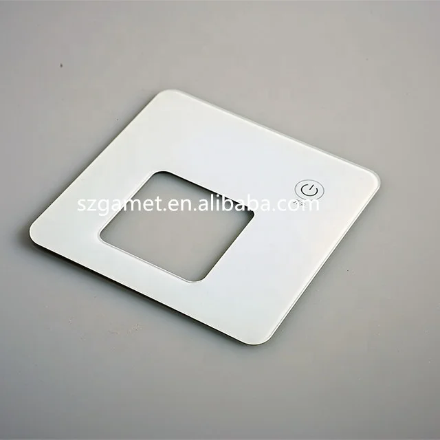 Factory Custom Black Crystal Silk Screen Polished Glass Cover Socket Frame Panel Glass