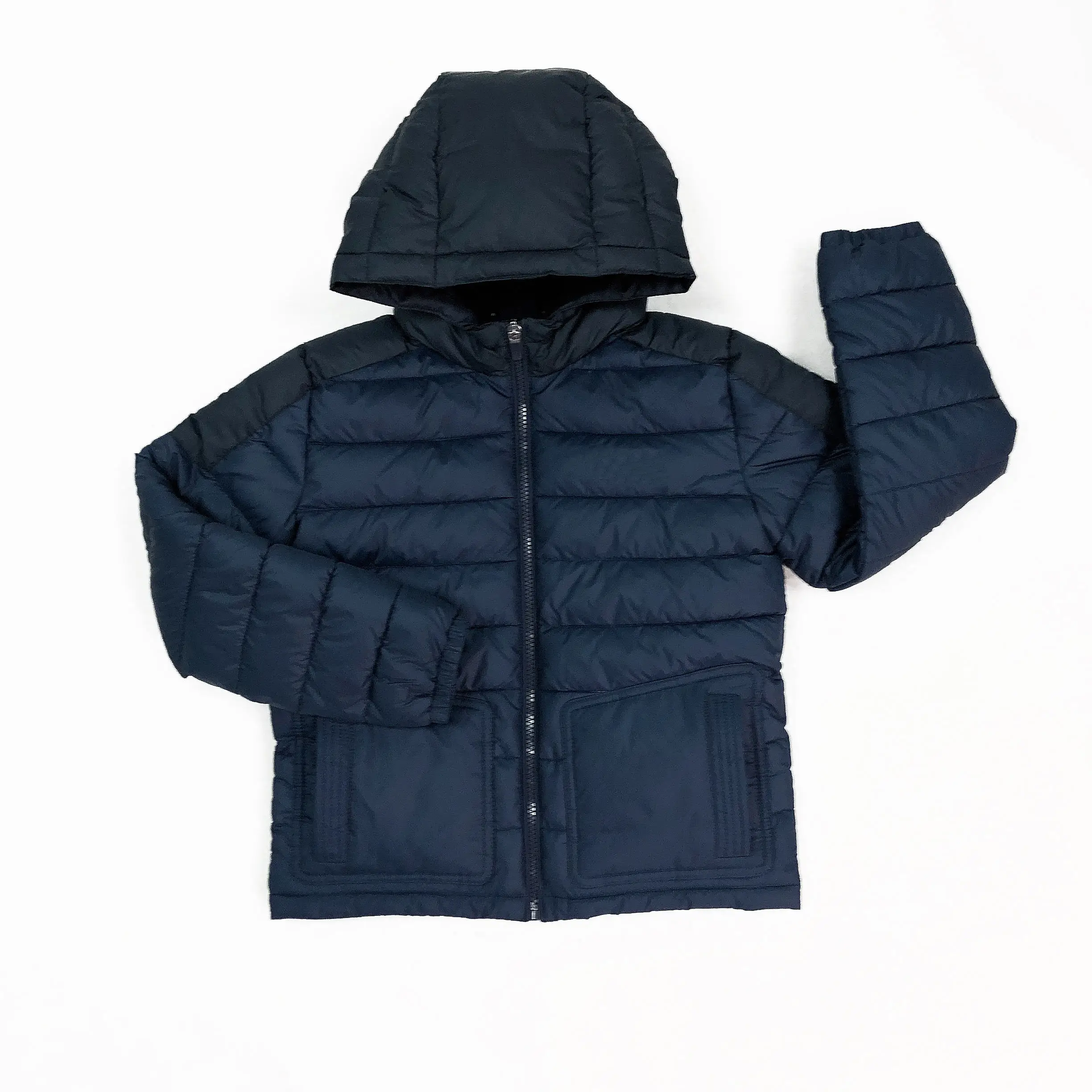 
Factory Wholesale Custom Hooded Quilted Little Kids Boys Long Thick Coats For Winter Warm Wear 
