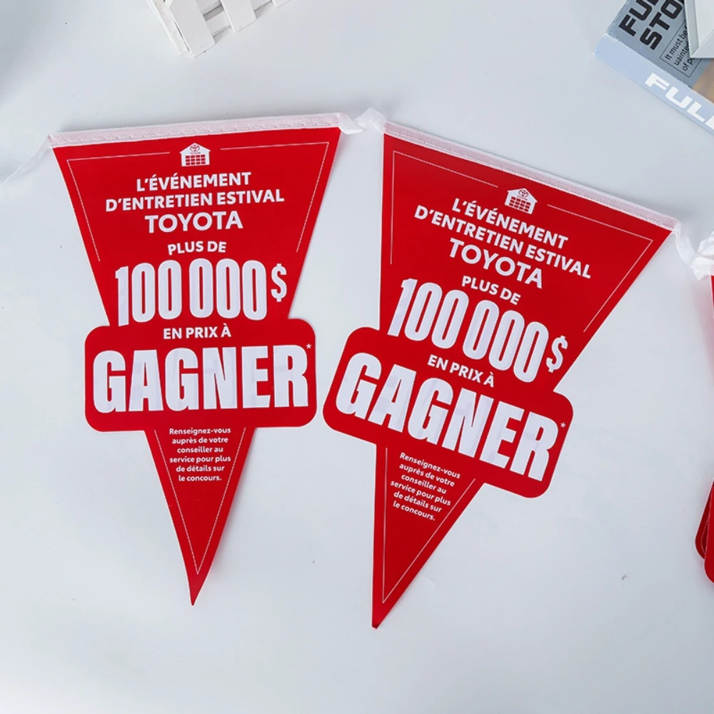 Custom Special Shaped Triangle Flying Banners Pennants Bunting String Flags Personalized Logo Business Promotional Flags Banners