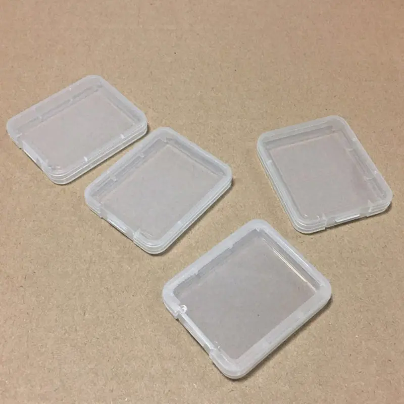 Wholesale Price Memory Card Case Transparent Standard SD SDHC Case Holder Box Storage Plastic Box