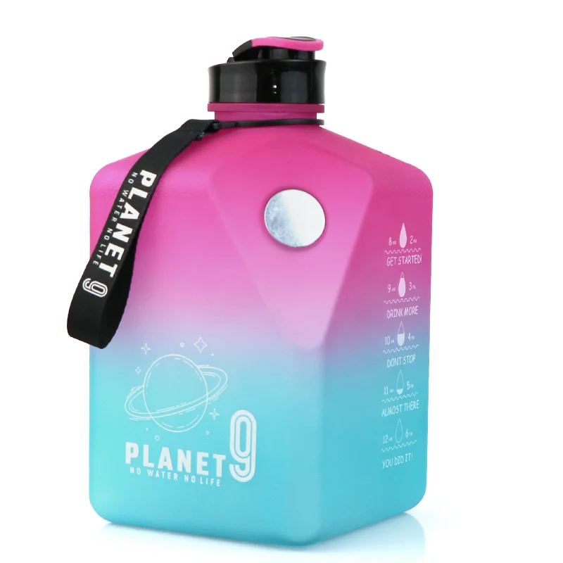 China Bulk Buy 2.7l Square Water Bottles With Phone Holder High Quality Metal Cover Water Bottles For Sports Bpa Free