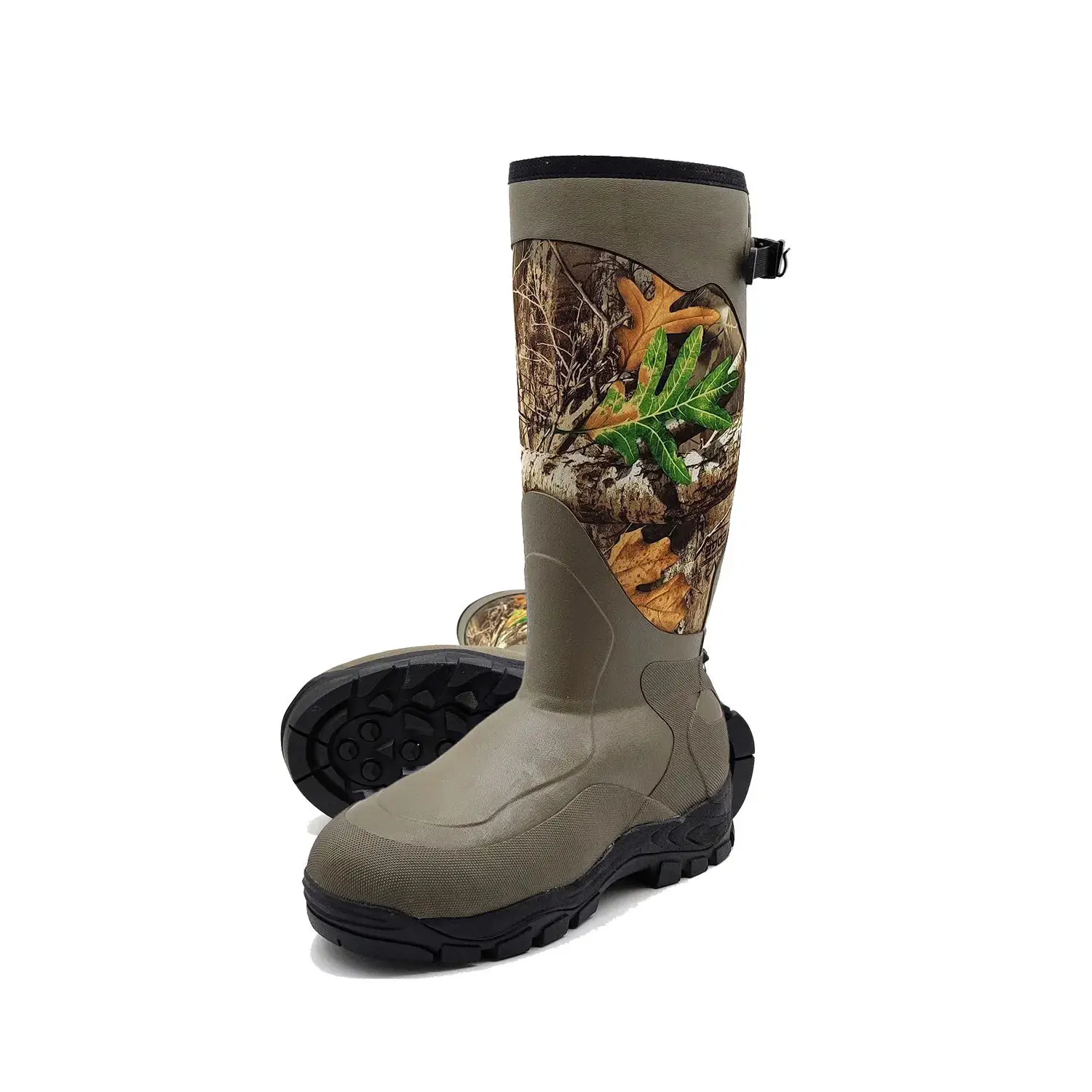 Rubber Hunting Boots Waterproof Insulated Camo Warm Rubber Boots with 7mm Neoprene Durable Outdoor Hunting Calf Boots