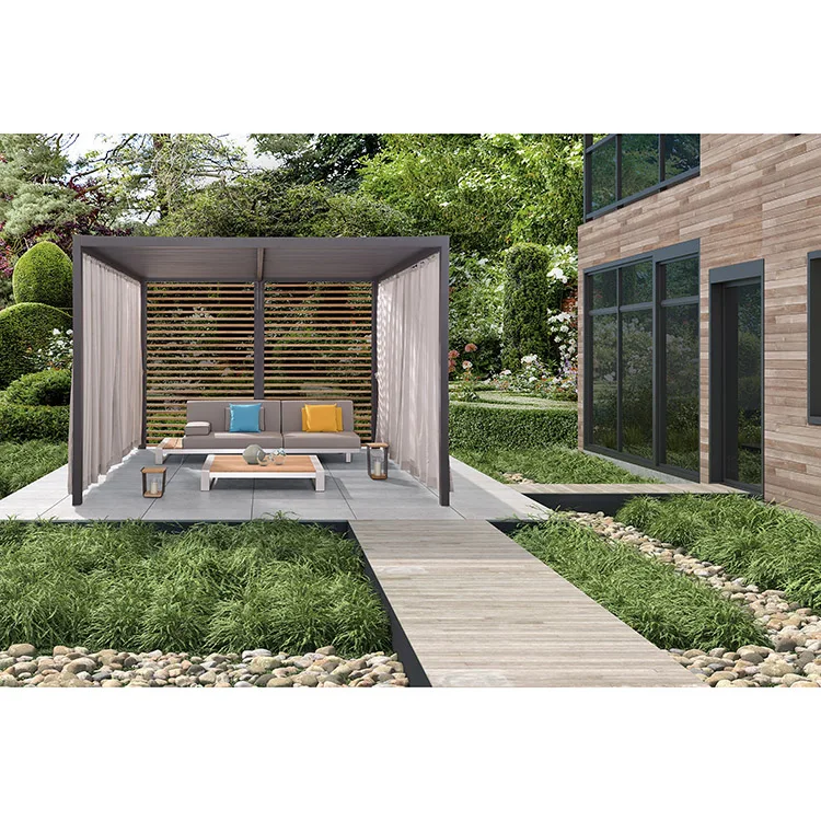 
Customed Logo China Supplier Modern Outdoor Pergola with Aluminium Pergola Teak Wood 