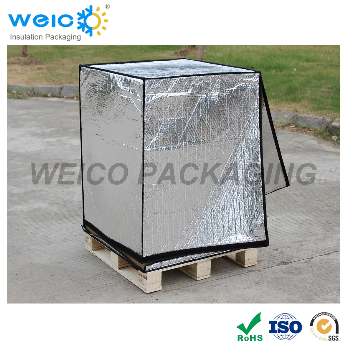 Aluminum Foil Air Bubble Insulated Thermal Pallet Insulation Cover with bottom