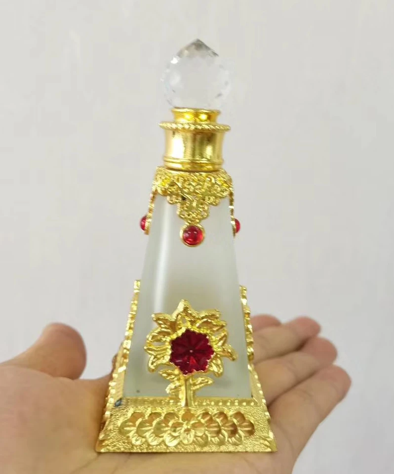 Dubai style perfume bottle alloy oil glass bottle