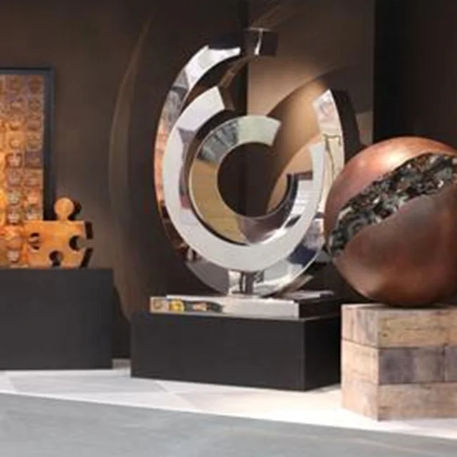 Contemporary metal artwork stainless steel yard statue modern garden decoration outdoor landscape sculpture