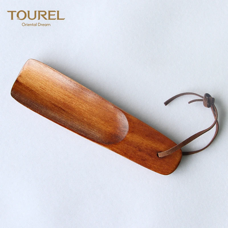 custom manufacturers personalized hotel long wood bamboo wooden shoehorn