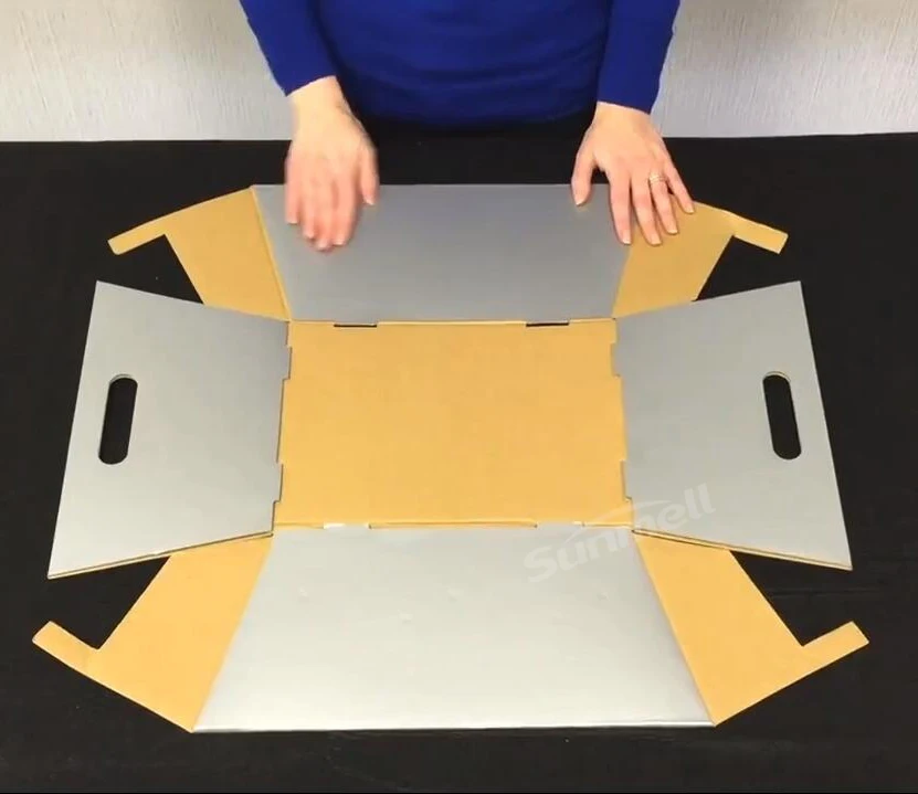 Custom Logo Large Picnic Hamper Basket Cardboard Hamper Gift Box Shallow Corrugated Folding Market Tray Gift Box