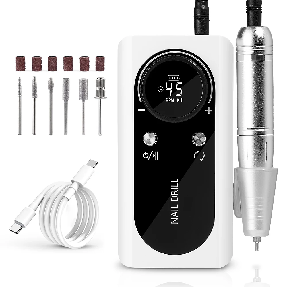 New arrival micromotor nail drill machine 45000rpm pedicure manicure machine polishing professional portable e-file