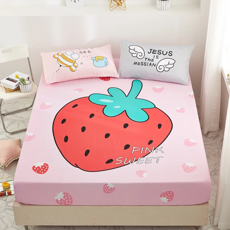  Custom print cute cartoon Waterproof crib baby quilted Mattress Protector cover