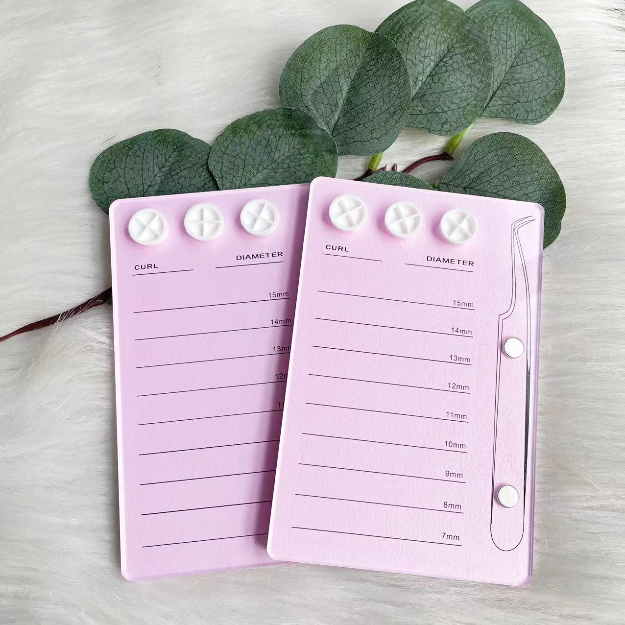 Wholesale Eyelash Extension Pallet Magnetic Board Acrylic Lash Tile with Glue Hole Colorful Lash Extension Tile