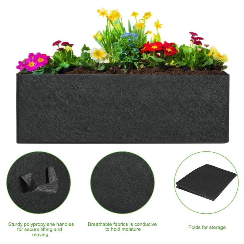 Customized 7 10 20 30 gallon heavy duty felt fabric garden plant nursery grow bags