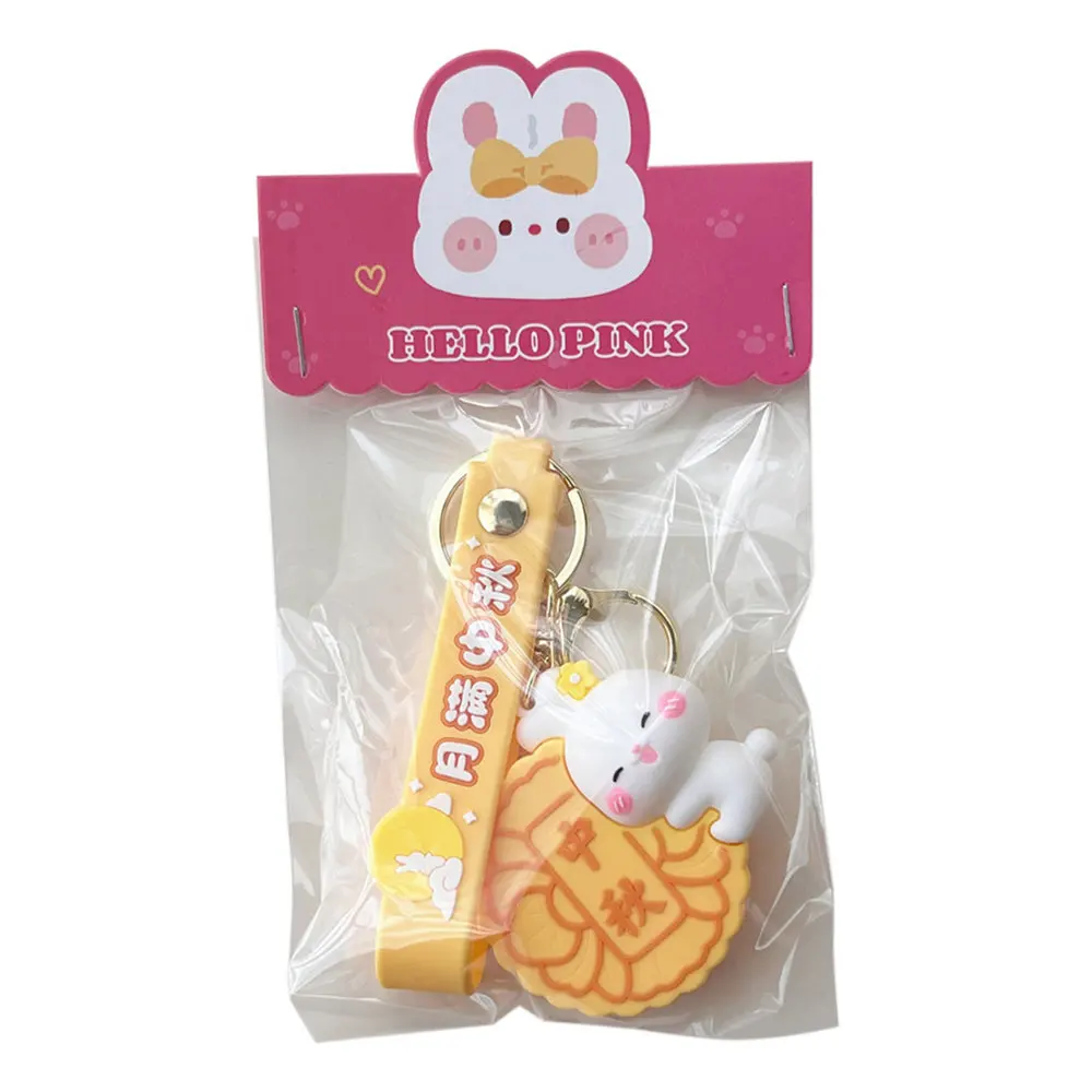 Lilangda Chinese Style Mid-Autumn Festival Pendant Rabbit Moon Cake Keychain Gift Cut Doll Keychain Student Backpack Pendant