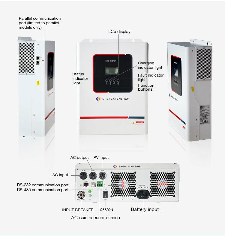 5.5kw однофазный 2 mppt Гибридный солнечный инвертор в наличии