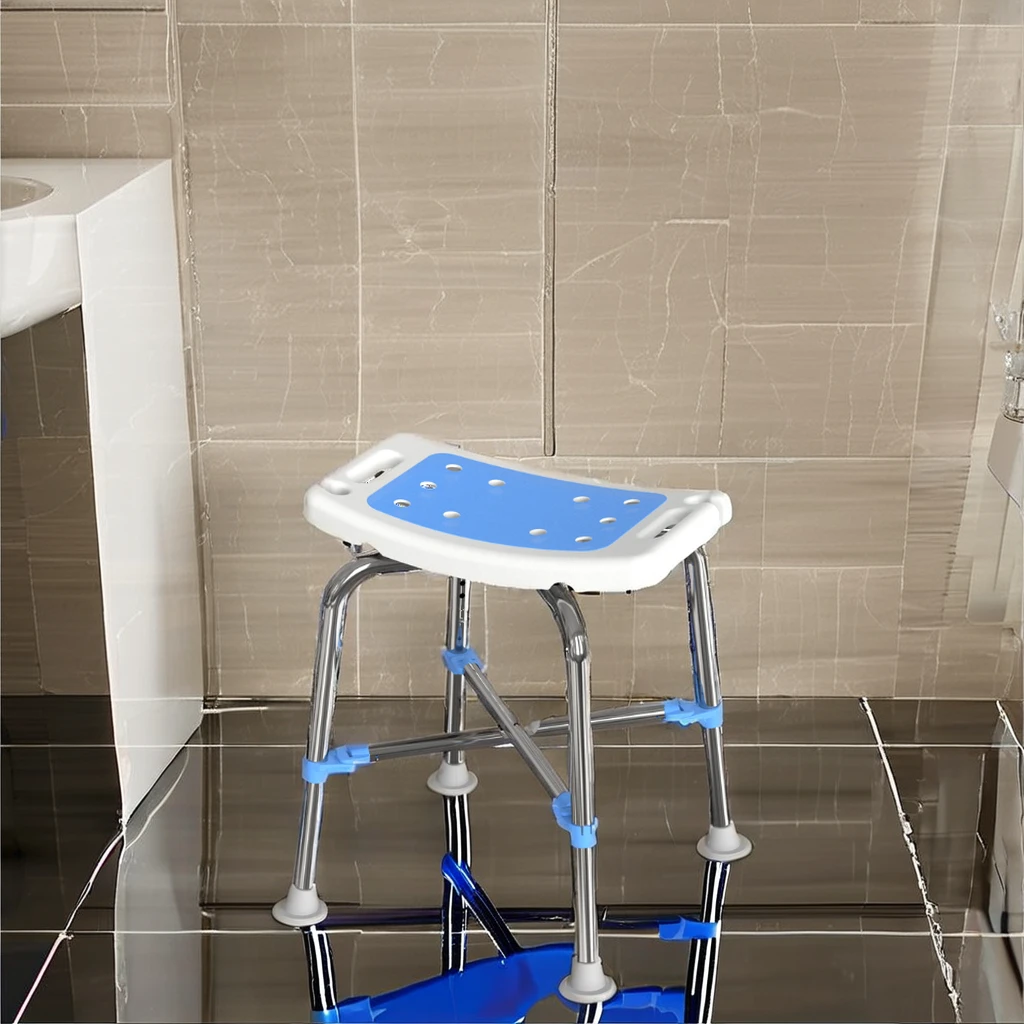 Dearevery Aluminum Alloy Adjustable Hospital Medical Nurse Shower Chair for Elderly and Disabled