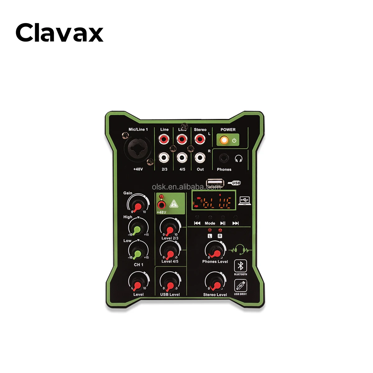 Clavax CLMC-T520 мини 5-канальный аудио микшер консоль с синим зубом USB XLR 48 В фантомное питание для уличного выступления в прямом эфире