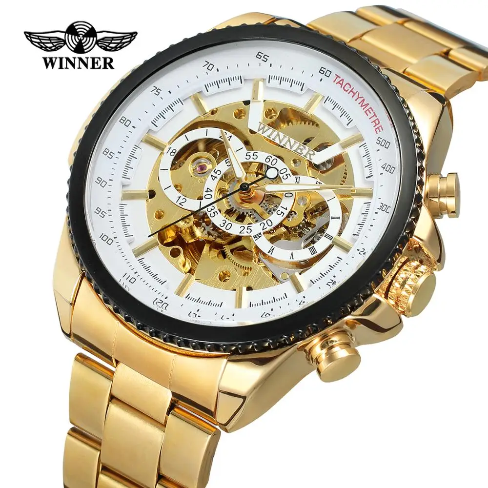 Otomatik Saat Promotional T- winner Quality OEM Mens Analog Friendship Wrist Mechanical Skeleton Automatic Watches for Man