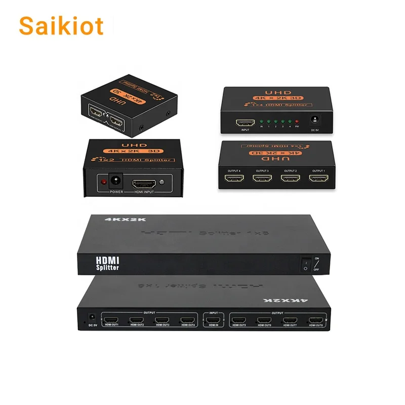 Saikiot 4K 2K 3D 1 In 2Out 4 Out 8Out Durable Hard Metal 1.4b HD-MI Splitter Distributor