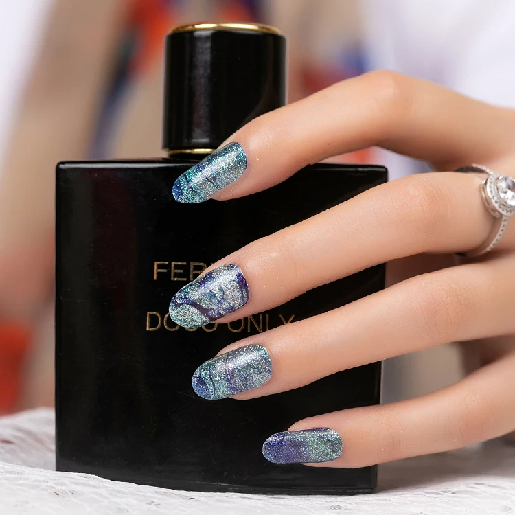 Ocean water pattern real nail polish strips nail wraps