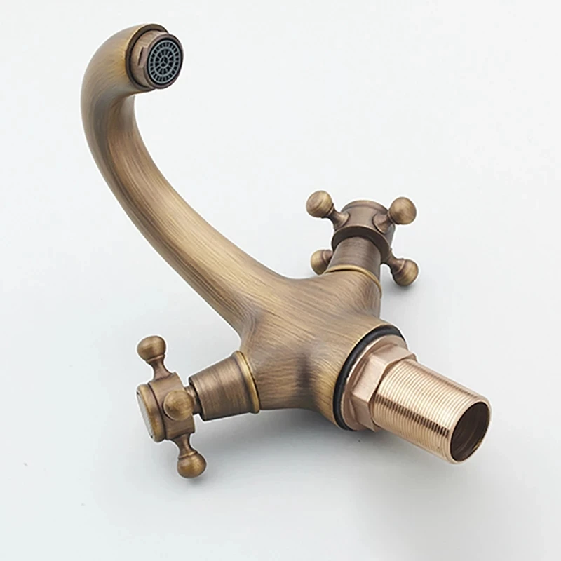 Antique Faucet Bathroom faucet Mixer in the bathroom washbasin taps mixer with two handles Deck Mounted Hot Cold Water