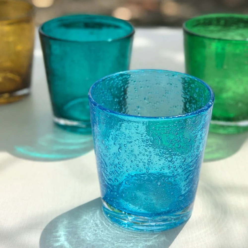 Samyo personalized printed bubble stemless  wine glass colored tumbler cups