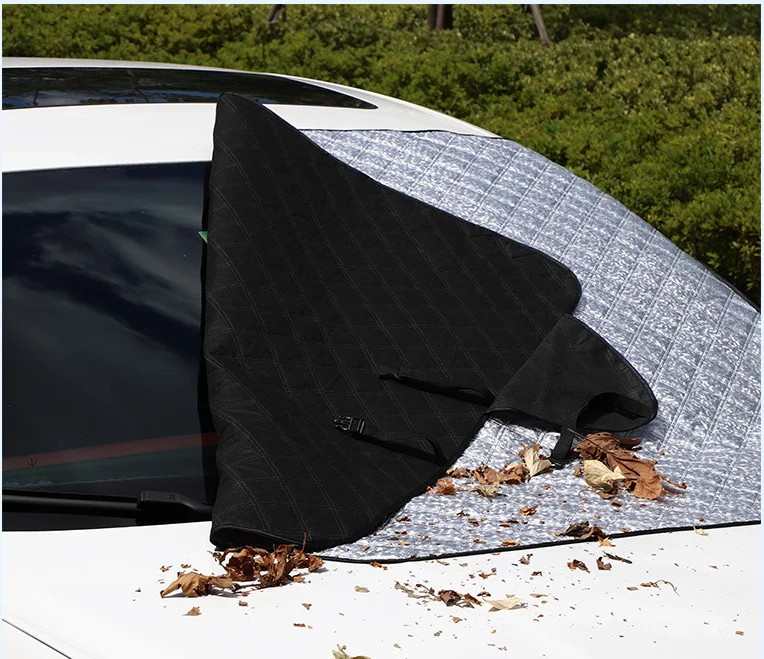 Зимнее покрытие для лобового стекла автомобиля, фургоны и внедорожники из ПЭВА, хлопка и нетканого материала для легковых и грузовых автомобилей 58X47 дюймов, защита от снега