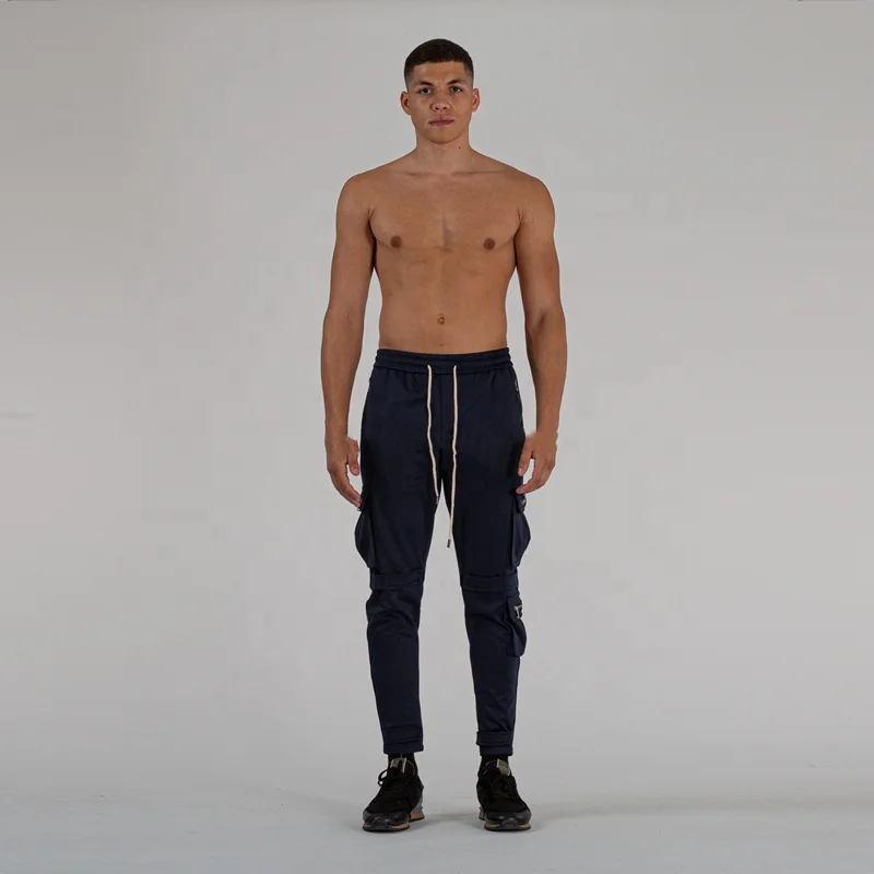 Casual Jogging Satin Track Sport Pants Male Cargo Long Pant Men Cargo Pants With Side Pockets