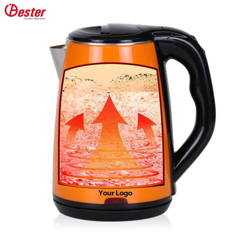 Boil Water Kettle Double Wall Jug Kettle 1.8L Stainless Steel Electric Kettle
