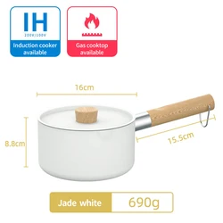 Cookware set kitchen use boiling pan marble non stick single handle aluminium Sauce Pan set
