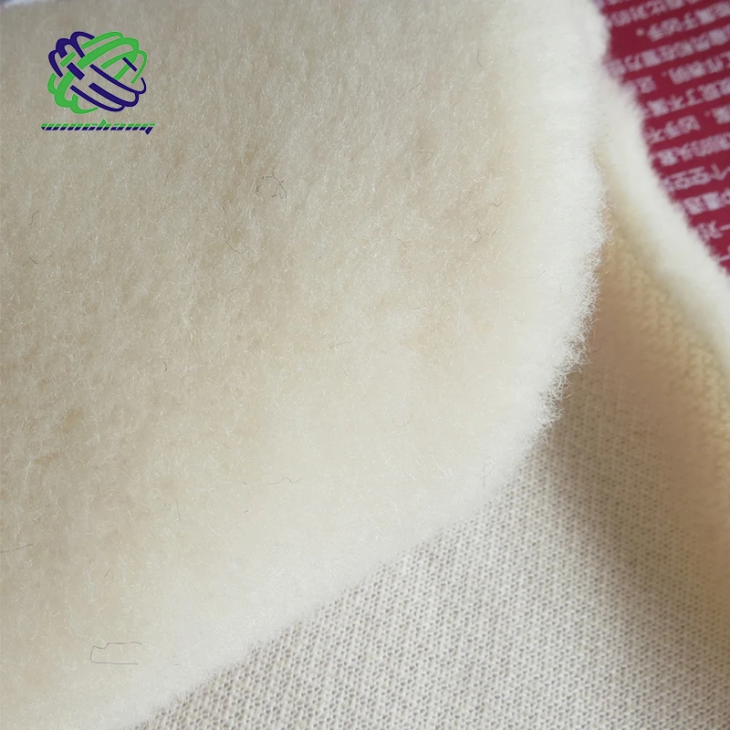 100% merino wool plush knit wool fabric for shoes boots lining/polishing/wool pad
