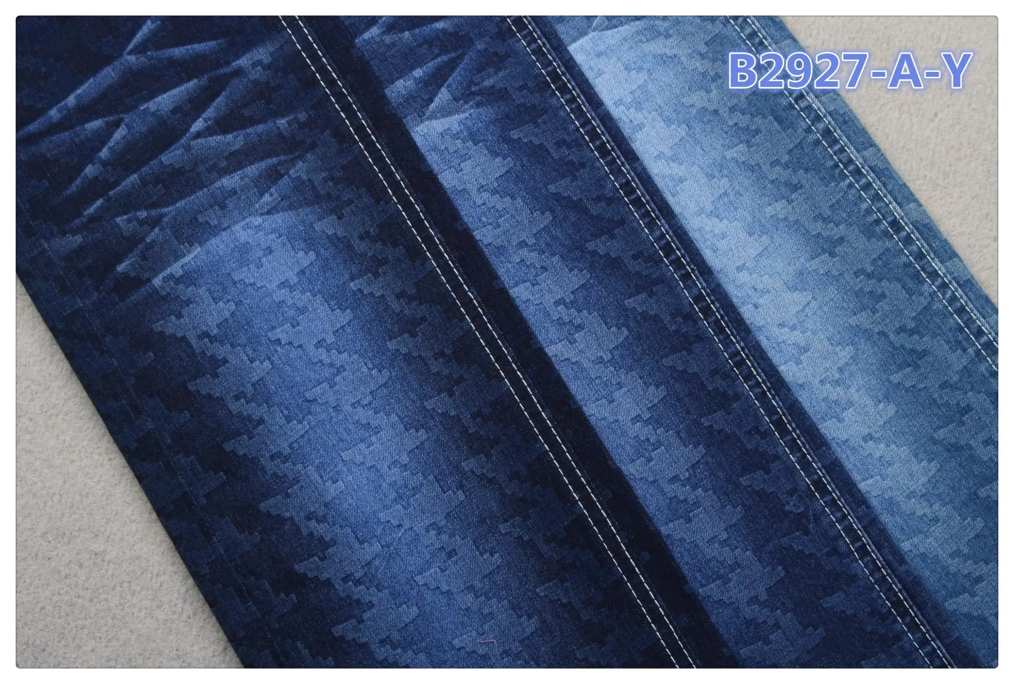 Factory price woven cotton stretch printed denim fabric for jeans