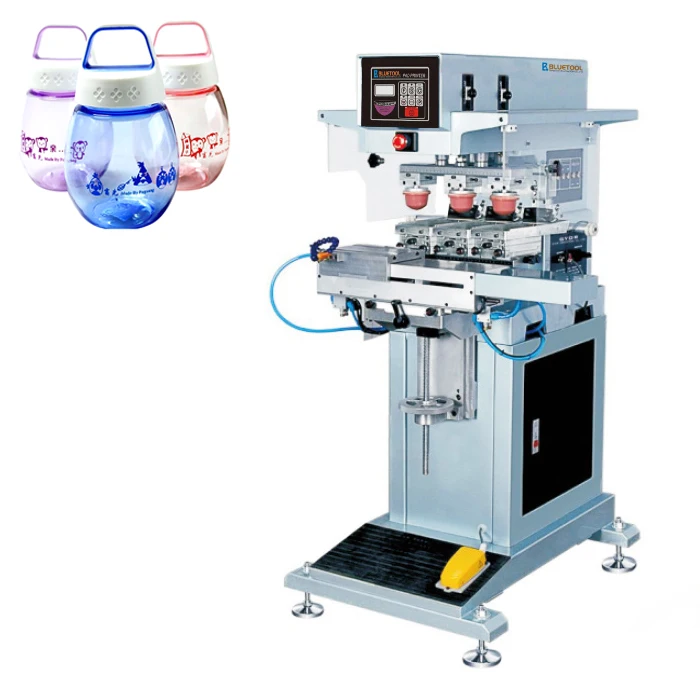 
cylindrical machine china manual pad printer 3 color 