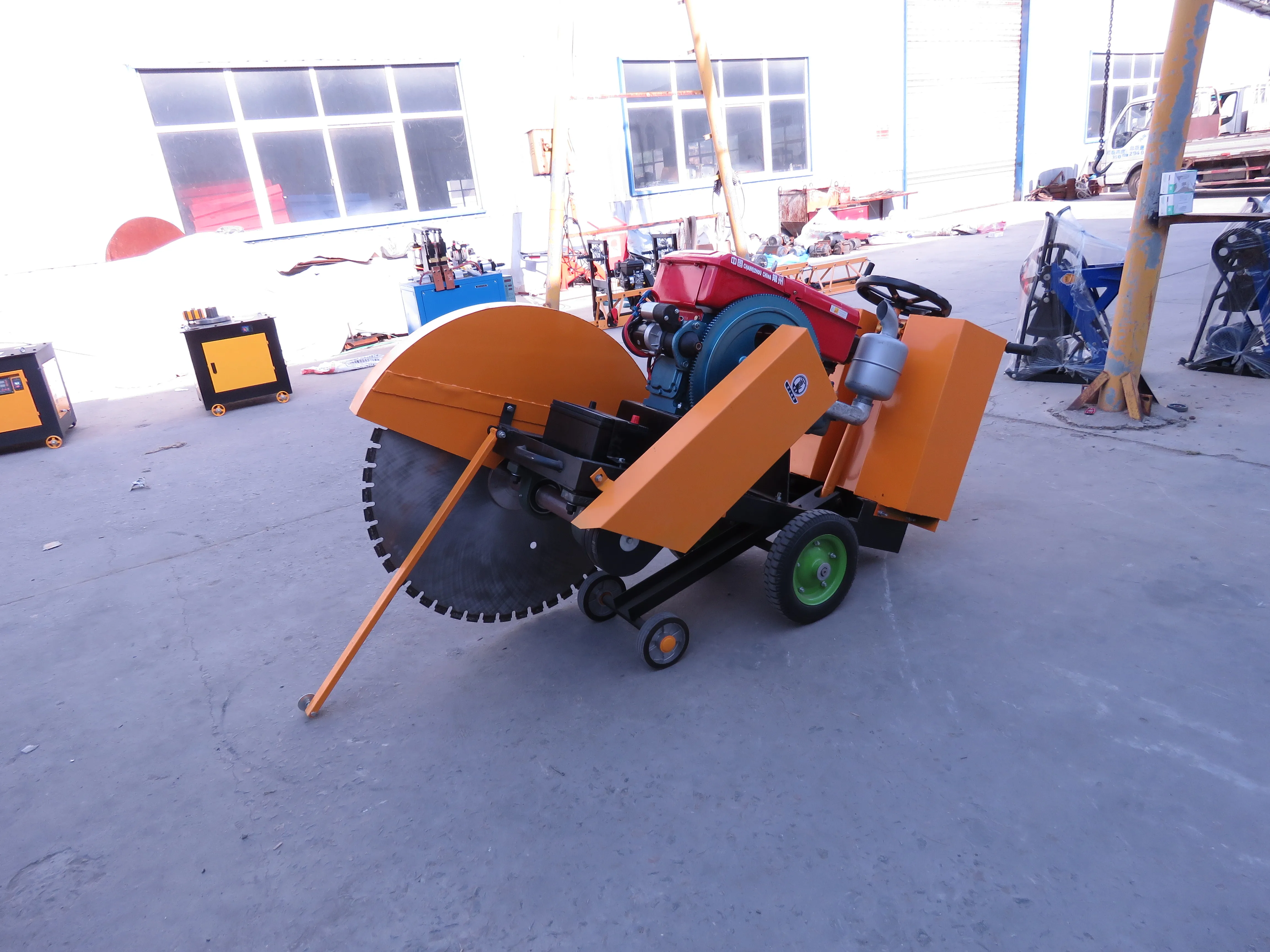 1000 Diesel Power Hand-push concrete groove road floor saw cutting machine