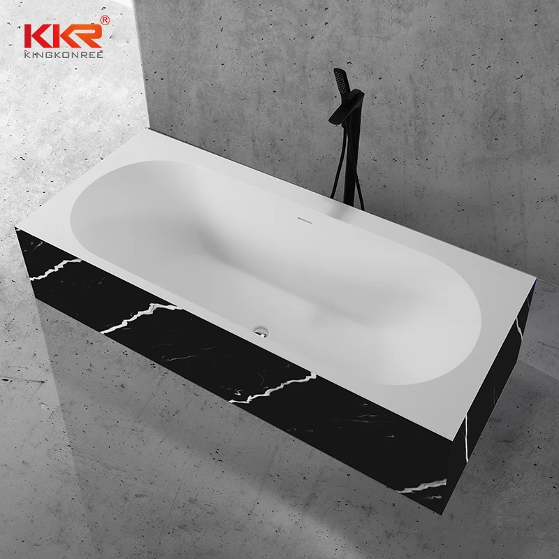 Solid Surface Marble Bathtub Customized Size Stone Bathroom Marble Tub