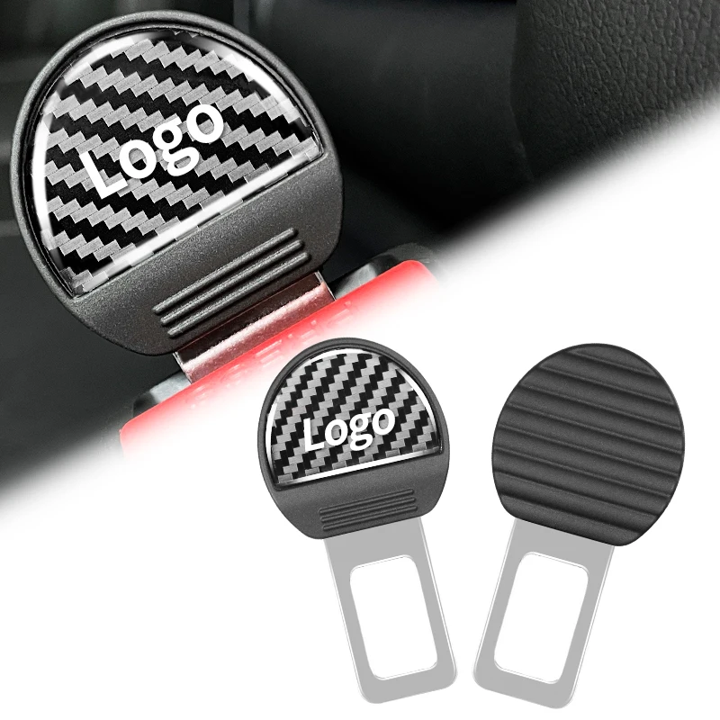 Universal Auto Interior Accessories Carbon Fiber Metal Seat Belt Buckle Clip Car Seat Alarm Canceller Seat Belt Silencer