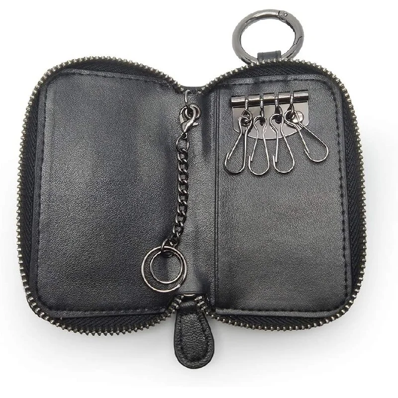 Factory supply Key Case New Arrival full Customize Genuine/PU Leather Portable Car Key Pouches Holder Bag  Zipper Key Ring Bag