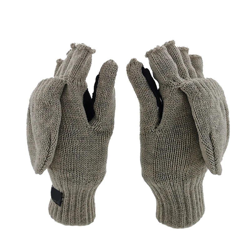winter mittens Wholesale thinsulate lining half finger computer men magic knitted mitten