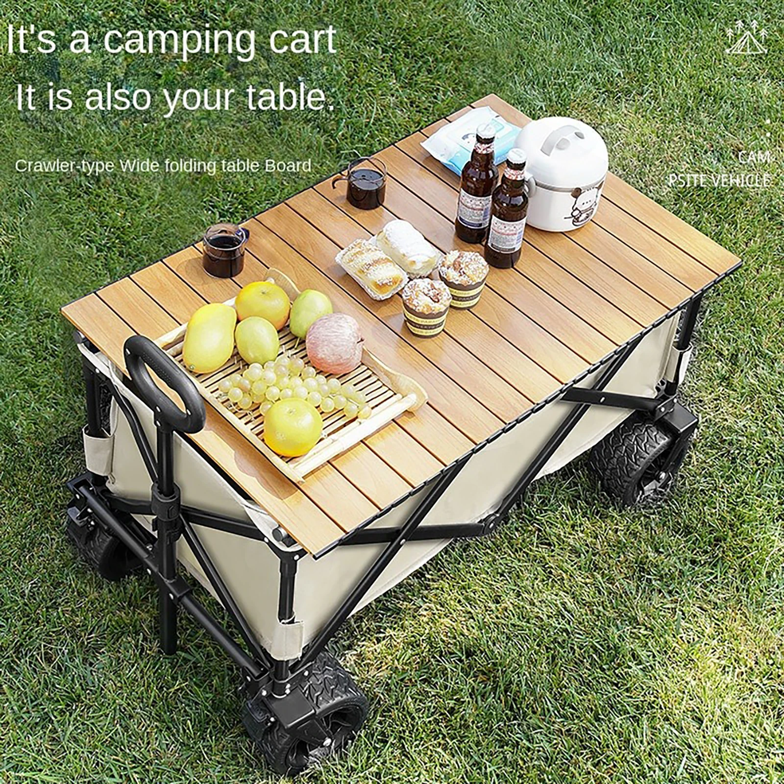 Outdoor Garden Beach Trolley Fishing Folding Camping Cart Wagon Portable Shopping Tour Hand Luggage Cart