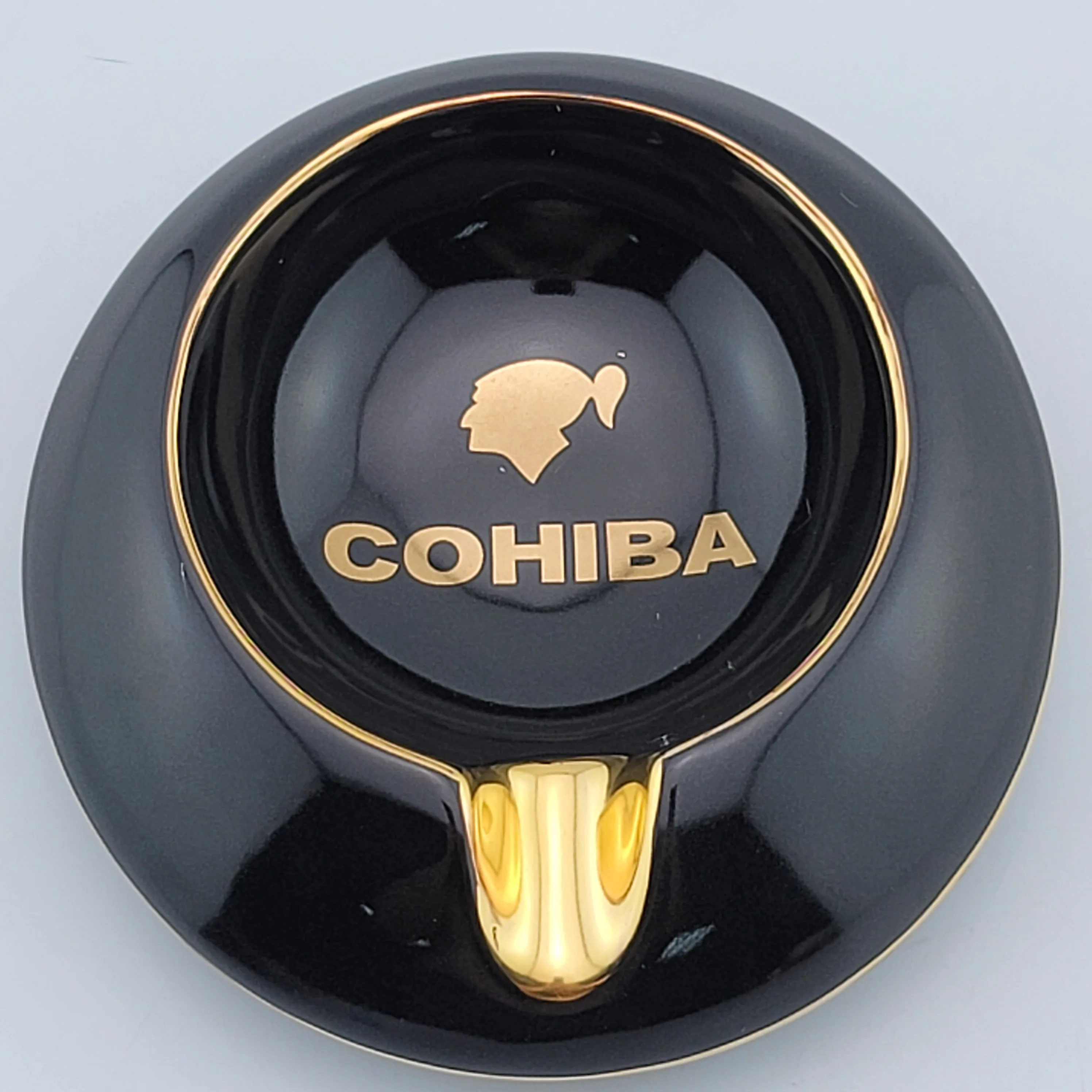 Amazon hot Sell High grade  Factory Directly round 1 slot ceramic cigar ashtray