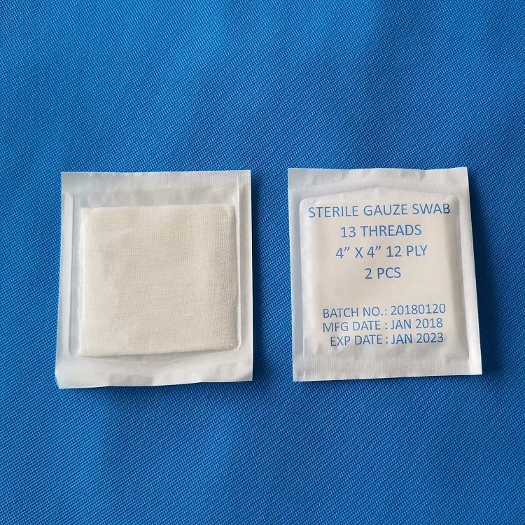 
sterile disposable hotsale compress gauze swab 100% cotton hospital gauze sponge 