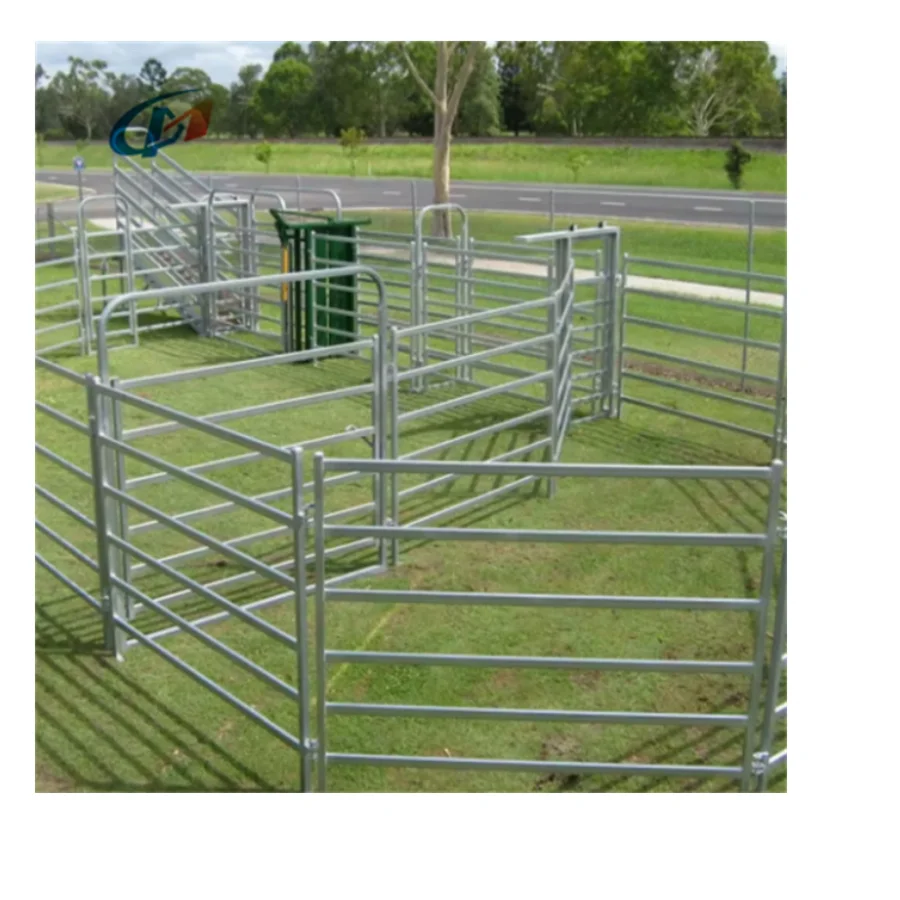 Easily Assembled 12ft Square Pipe Welded Fencing Galvanized Corral Horse Rail Fence Panels