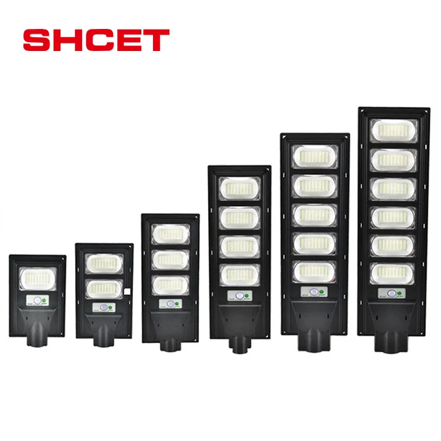 2024 Outdoor 3000 SMD led panel solar light motion sensor  private all in one  remote 200W street lamp with pole