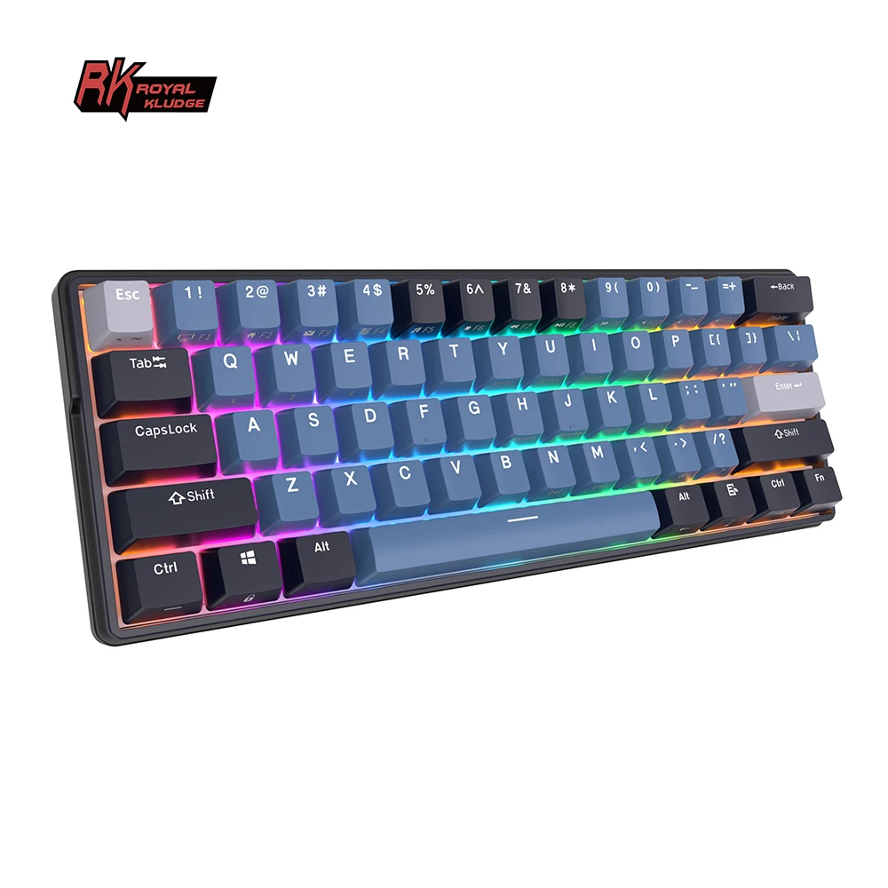 Royal Kludge RK61 Plus cheap mechanical keyboard custom ABS keycaps 60% ergonomic rgb gaming mechanical keyboard hot swap