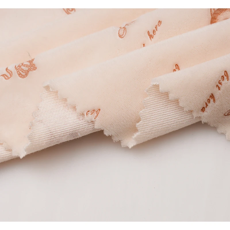 Winter Knit Fabric Cotton Spandex Super Soft Stretch Crystal Velvet Pressing Glue Fabric Textile Raw Material