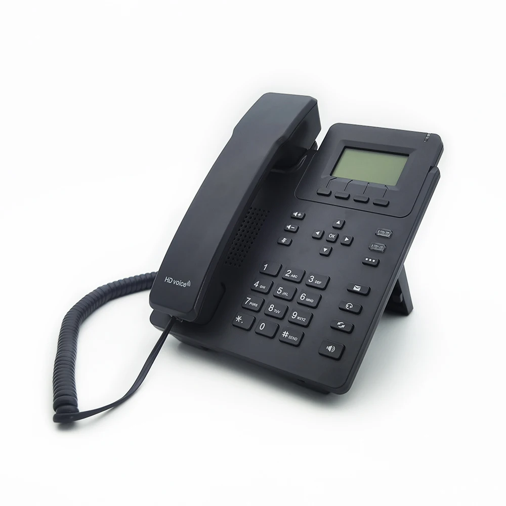 Professional 2 SIP Lines VOIP Desktop Telephone Low Cost HD Audio with EHS and POE Support for Business Office Hotel IP Phone