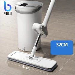 Yolo Self Squeeze Magic Microfiber Twist Floor Mop Manual Extrusion Hand Free Washing Flat