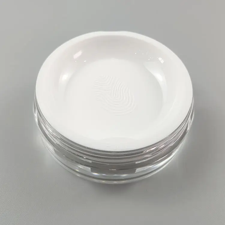 New 10g empty round plastic flip cosmetic loose powder container sifter jar double layer mesh fabric for cosmetic packaging