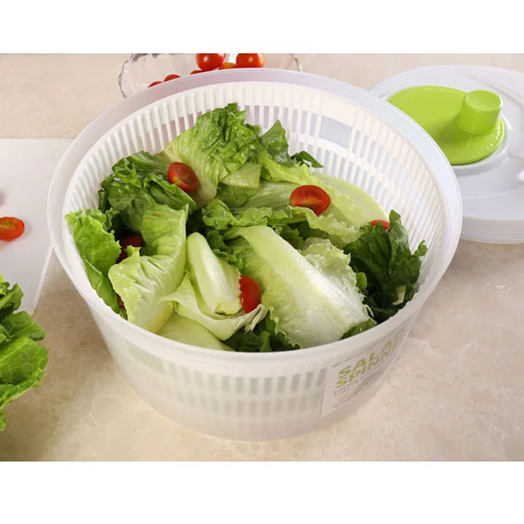 Multifunction Large 5L Manual Plastic Vegetables Dryer Drain Quick Salad
