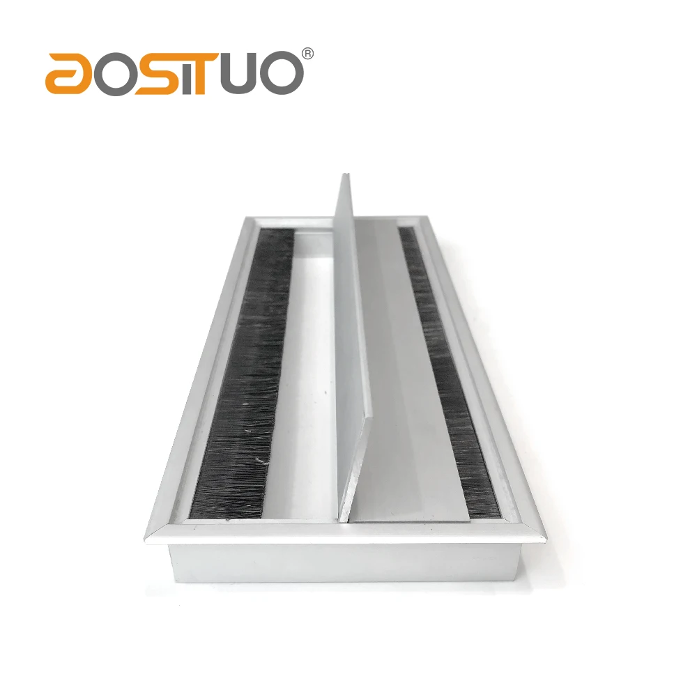 Anti-dust aluminum 300*140mm double side opening wire box management office desktop cable grommet