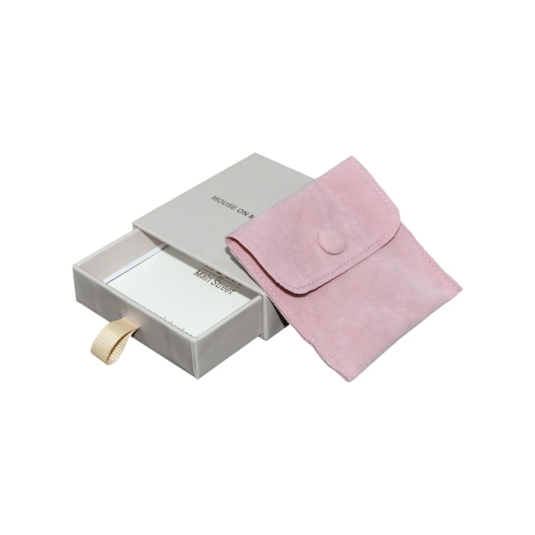 Customized Luxury Gold Foil Printing Black Paper Cardboard Sliding Drawer Small Bangle Bracelet Gift Jewelry Box With Pouch Bag